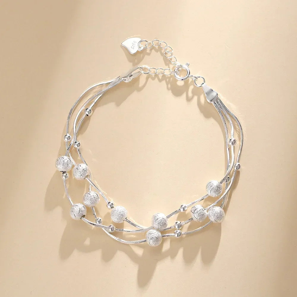 925 Sterling Silver Heart Shaped Necklace Bracelet Set for Women Vintage Korean Crystal Bracelets High Quality Set Party Jewelry