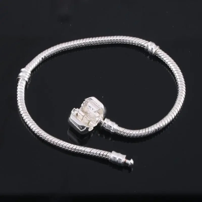 Original 925 Sterling Silver Snake Bone Charm Bracelet Bangle Fine Jewelry Basic Charm Bracelets for Women men Party DIY Jewelry