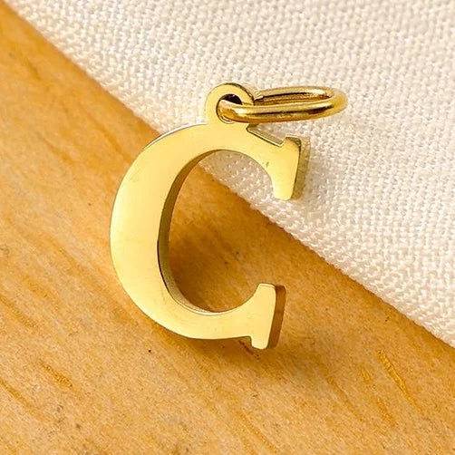 10PCS 26 Letters Stainless Steel Cut Alphabet Pendant for DIY Woman Necklace Ladies Jewelry Accessories Wholesale Dropshipping