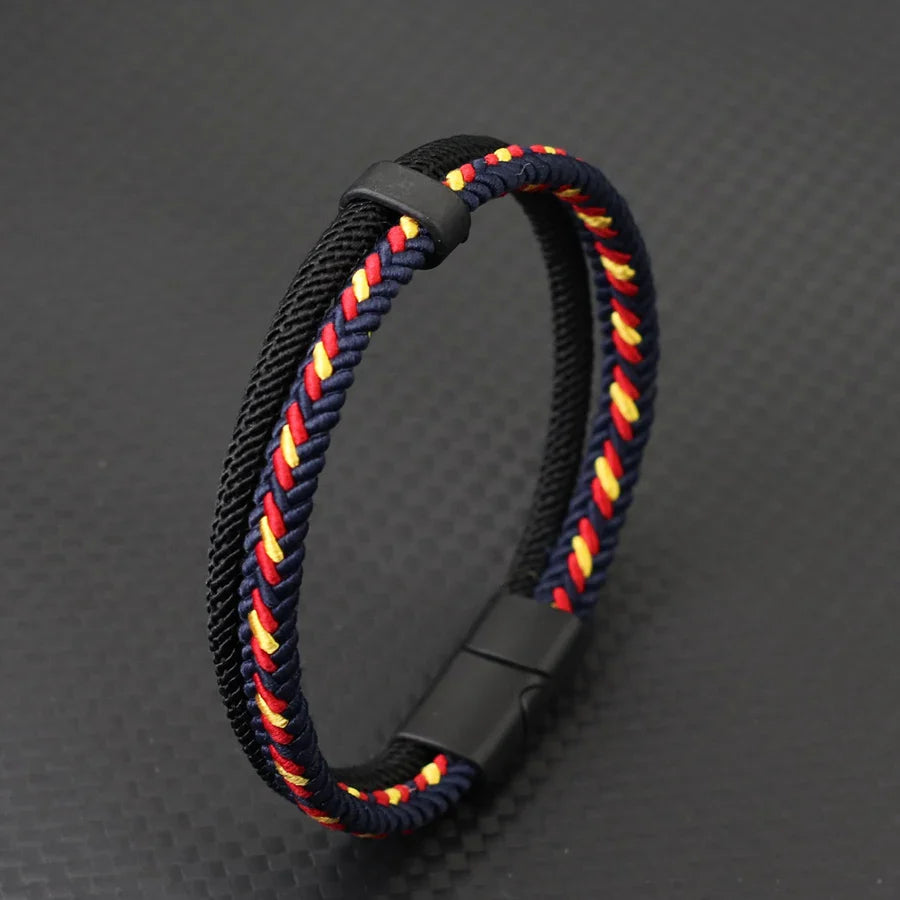 Noter New Personalized Handmade Rope Bracelet For Men Detachable Buckle 4 Colors Grade A Ethnic Fabric Bangle Pulseria Homme