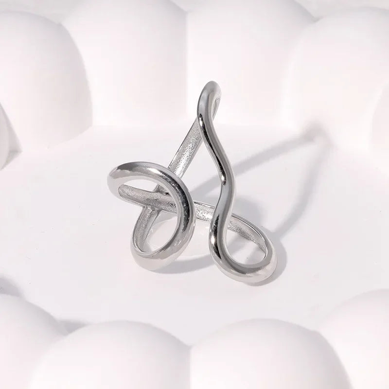 LATS Stainless Steel Gold Color Rings for Women Men 2024 Colorfast Popular Party Personalized Exaggerated Charms Jewelry Gifts
