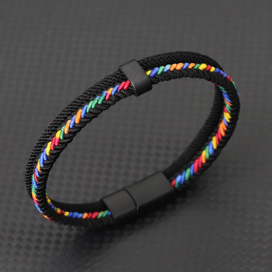 Noter New Personalized Handmade Rope Bracelet For Men Detachable Buckle 4 Colors Grade A Ethnic Fabric Bangle Pulseria Homme