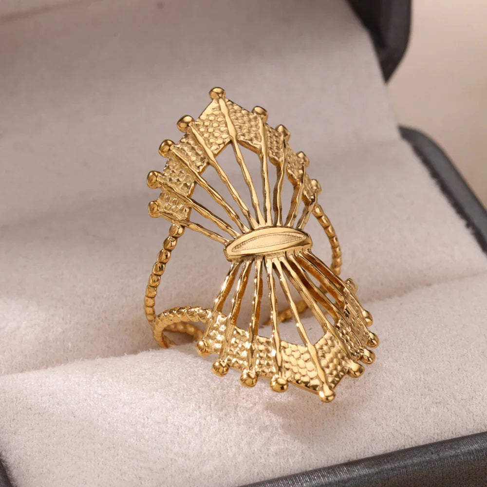 Stainless Steel Heart Rings For Women Opening Adjustable Gold Color Heart Ring Wedding Couple Christmas Jewelry Party Gifts