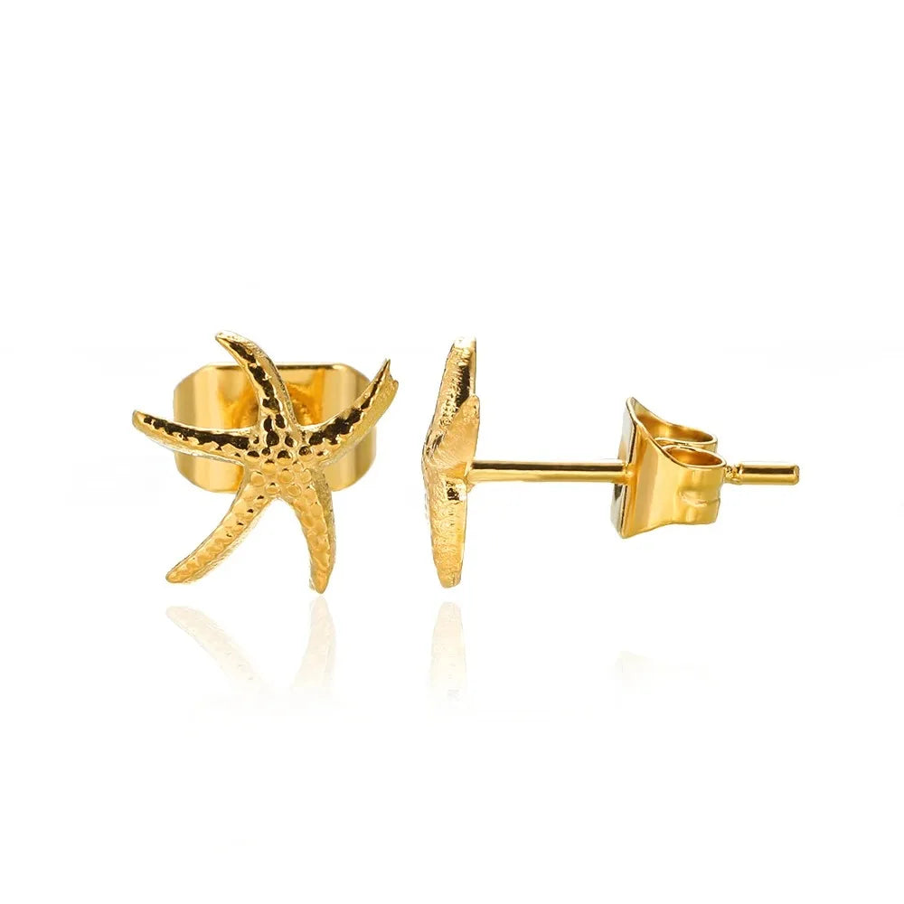Water Drop Zircon Stars Stud Earrings For Women Stainless Steel Gold Color Statement Earring 2023 Femme Christmas Jewelry Gift