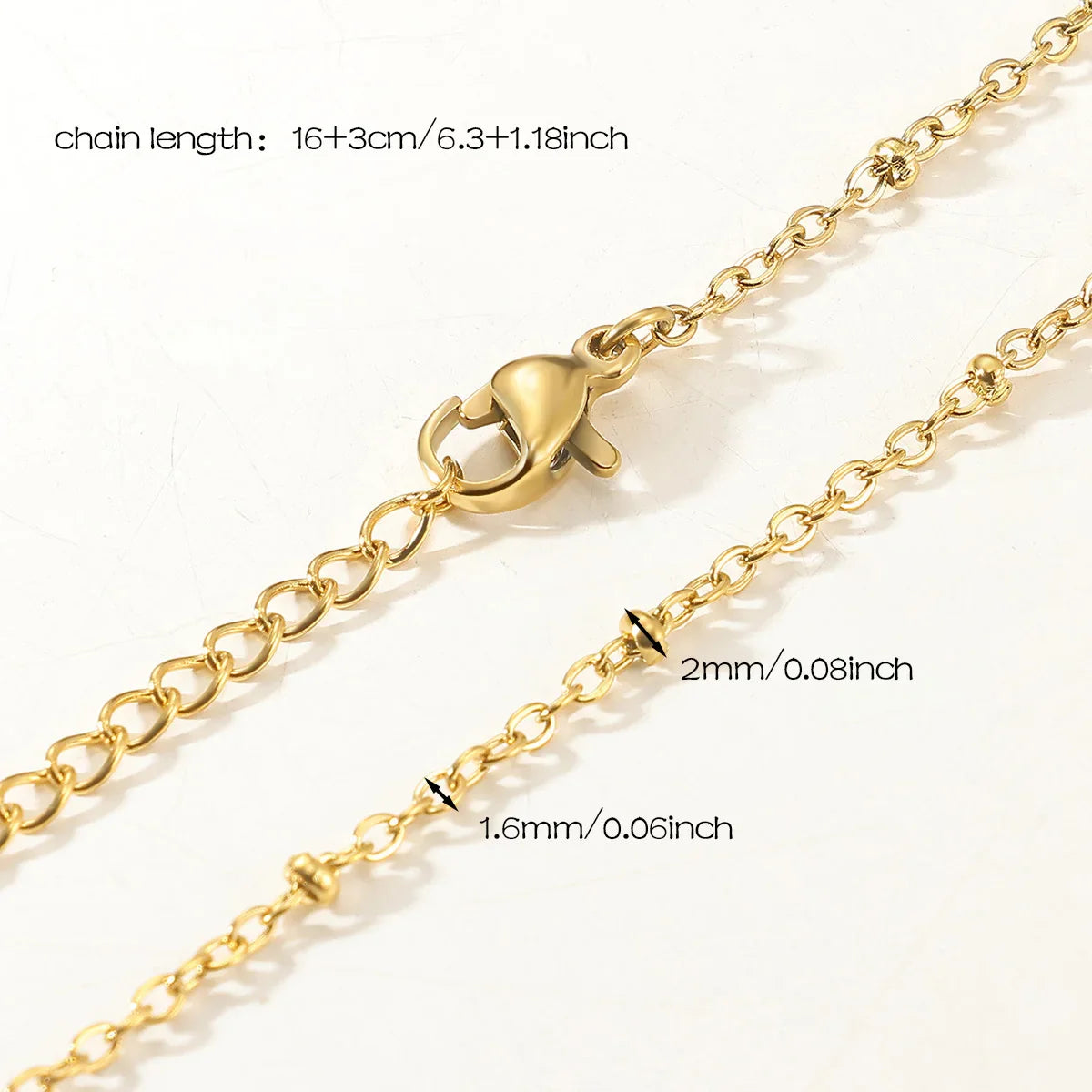10pcs/Lot 45cm Stainless Steel Golden/Silvery Color 304 Chains Necklace Women Jewelry Making Accessories DIY Handmade Supplies