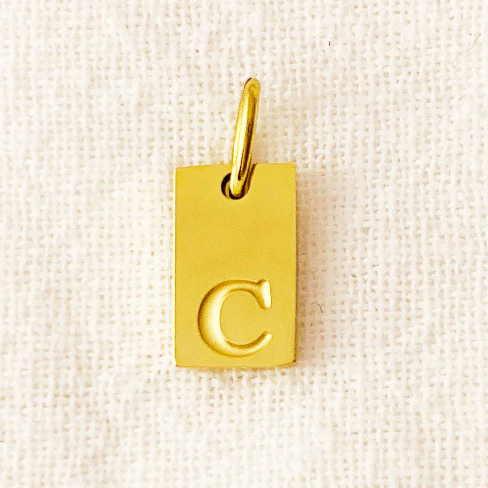 SUNIBI Alphabet Charm Pendant for Necklaces Stainless Steel Jewelry DIY Engraved Lettering Accessories Women's Fashion Jewelry