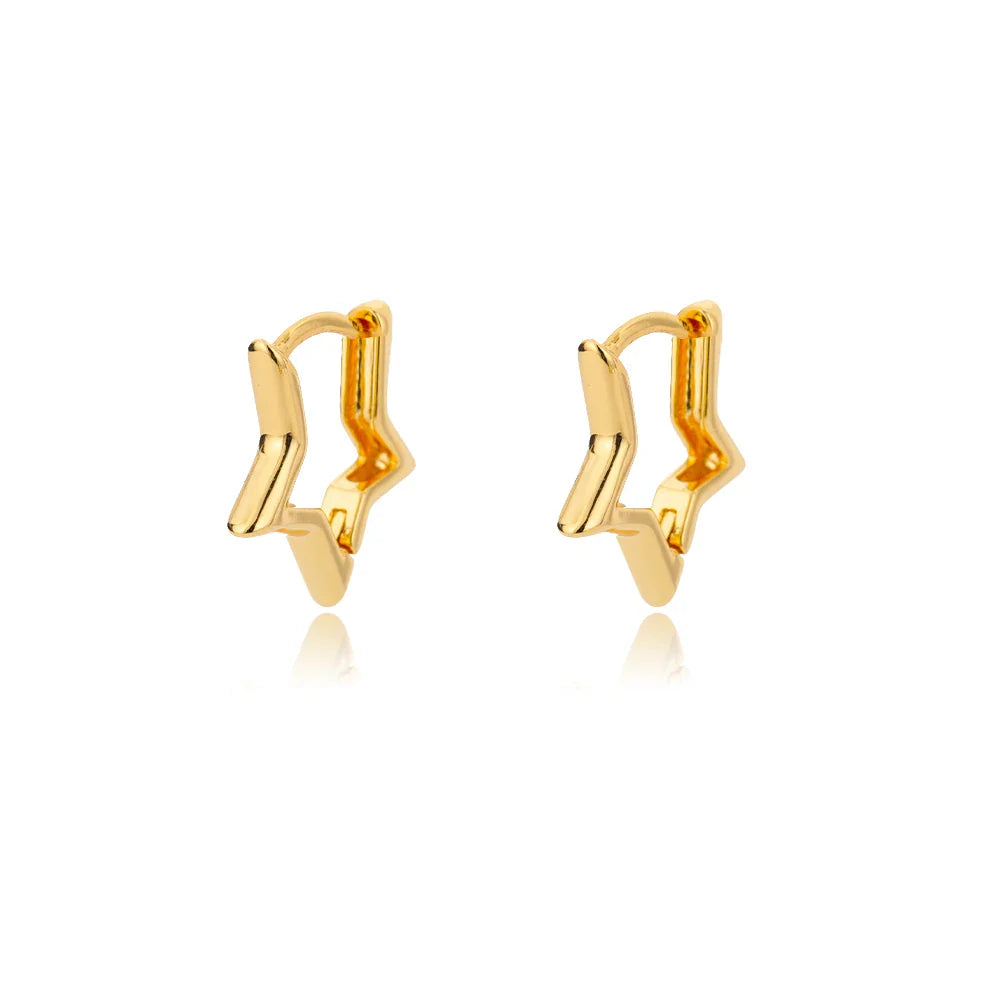 Temperament Square Texture Earring For Women Stainless Steel Gold Color Personality Trend Stud Earring Fashion Jewelry Exquisite