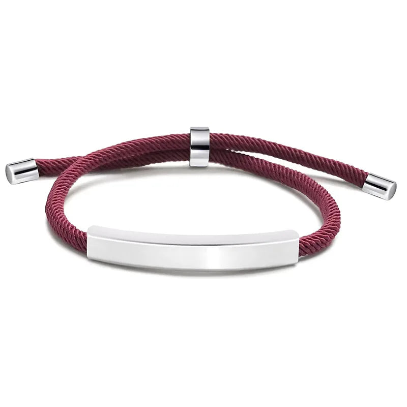 Personalized Men's Bracelet Customized Adjustable Bangle Stainless Steel Name Any Text Engraved Bracelet Birthday Gift for Him