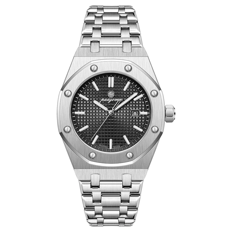 PAAZOMU Luxury Watches For Men Stainless Steel Waterproof Luminous Man Watch Date Week Fashion Casual Men's Quartz Watch Reloj