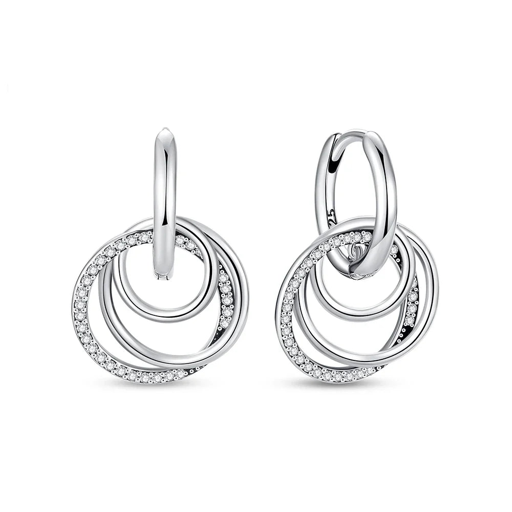 Original 925 Sterling Silver Earrings 2026 Stud Hoop Crystal Earings For Women Rose Gold Crown Heart Infinity Bee Earing Jewelry