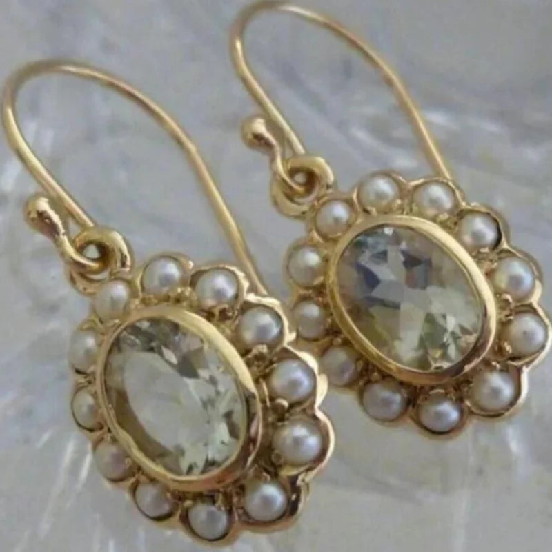 Simple Round Shape Pearl Earrings Pendant Accessories For Women‘s Party Earrings Custom Jewelry