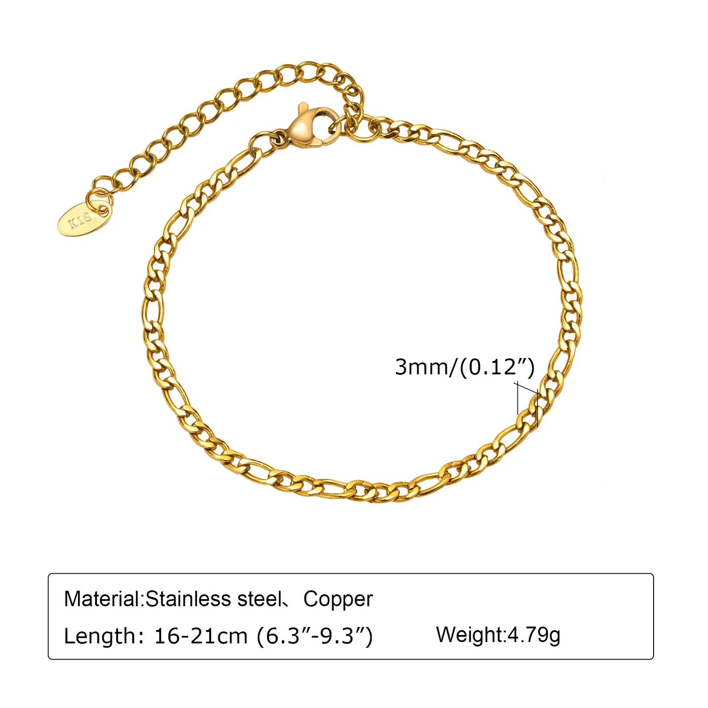Non Tarnish Stainless Steel Bracelet Gold Plated Stackable for Women, Thin Herringbone Chain Bracelet Waterproof Jewelry Gift