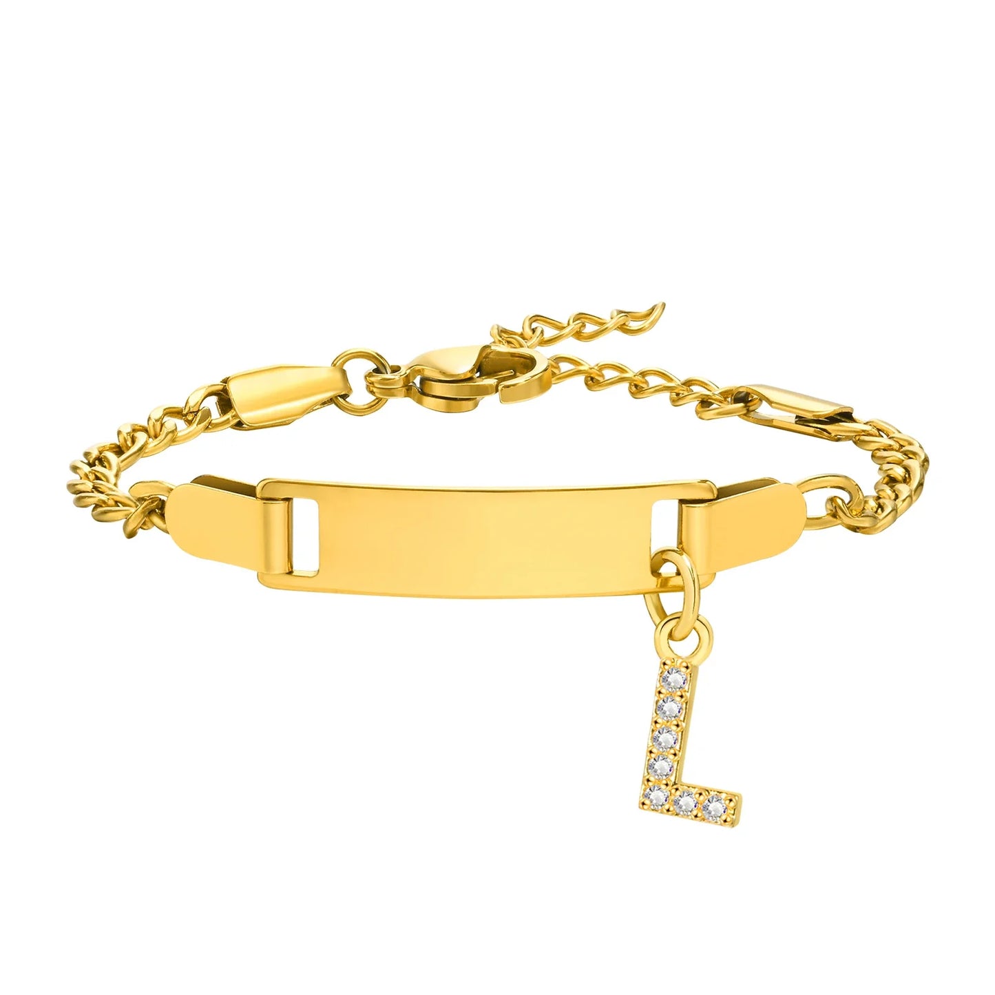 Personalized Name Bracelet With Initials for Boy Girl, Free Engraving Date ID Wristband Birthday Gift