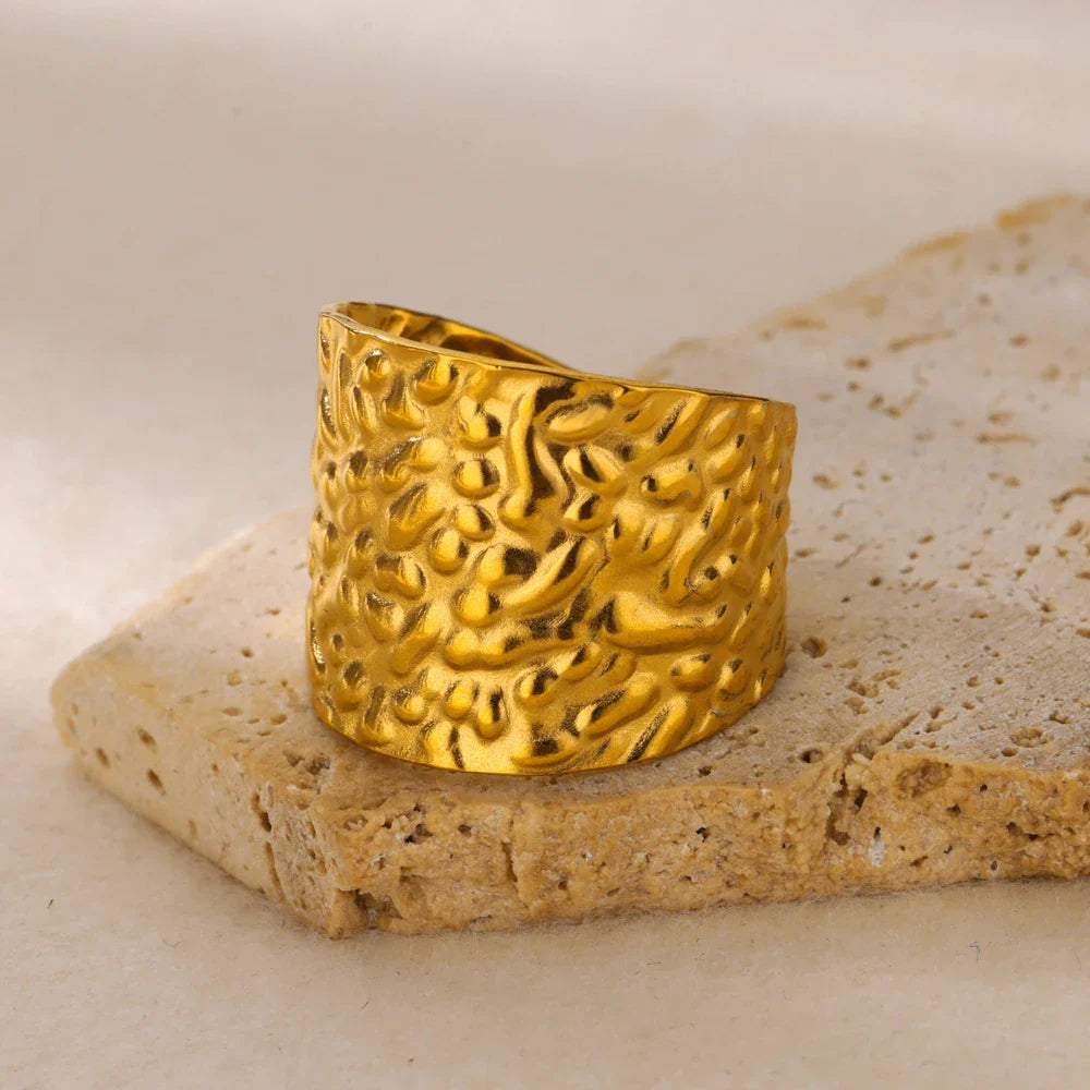 Gold Color Stainless Steel Geometric Rings for Women Zircon Heart Sun Moon Open Ring Fashion Aesthetic Jewelry Wedding Gift