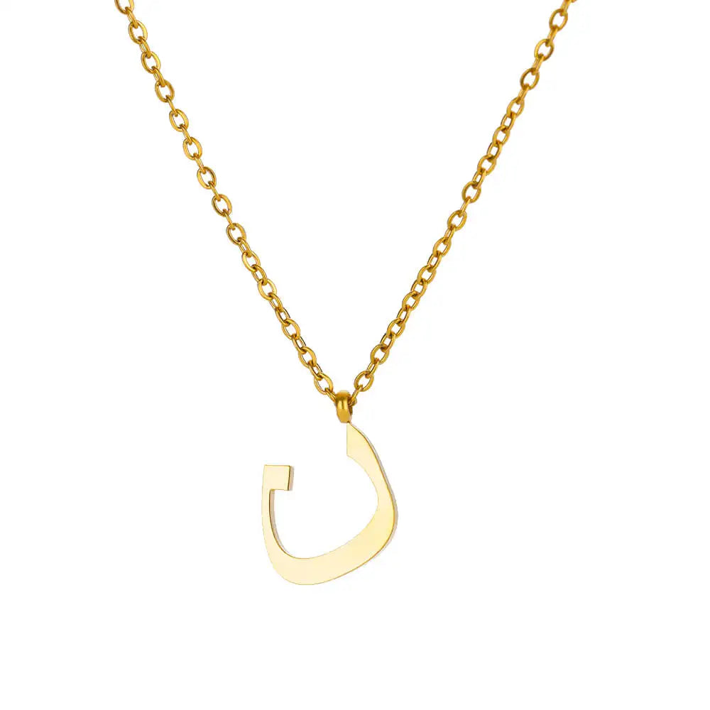 Arabic Letter Name Necklaces For Women Stainless Steel Alphabet Pendant Chain Choker Collar Femme Wedding Aesthetic Jewelry Bff