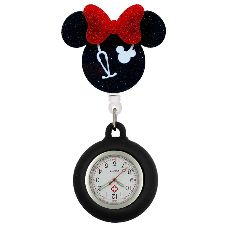 Hospital Health Care Shiny Heart Medical Icons Cartoon Lovely Nurse Doctor Clip Pocket Watches Hang Clock Gift Watch
