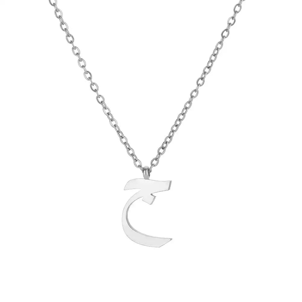 Arabic Letter Name Pendant Necklace For Women Stainless Steel Inital Chain Choker Collar Necklace 2024 Wedding Jewelry bijoux