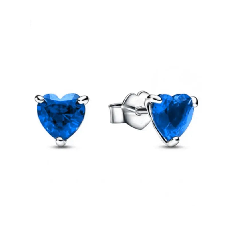 Christmas Gift Hot Selling 925 Silver Blue Stone Flower Stud Earrings Fit Women's Festival Exquisite Charm Jewelry Gifts