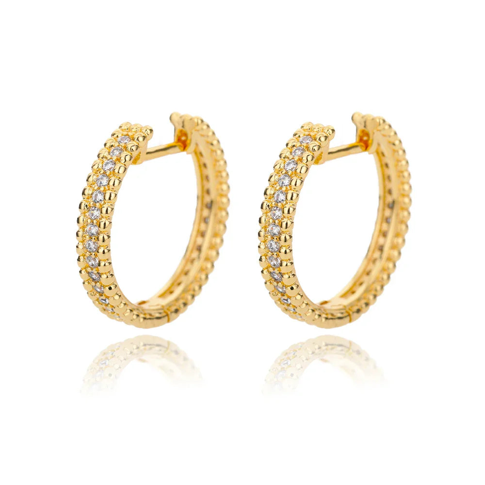 Zircon Pendientes Earring For Women Stainless Steel Hoop Piercing Earring Trending 2024 New Jewerly aretes de mujer bijoux femme