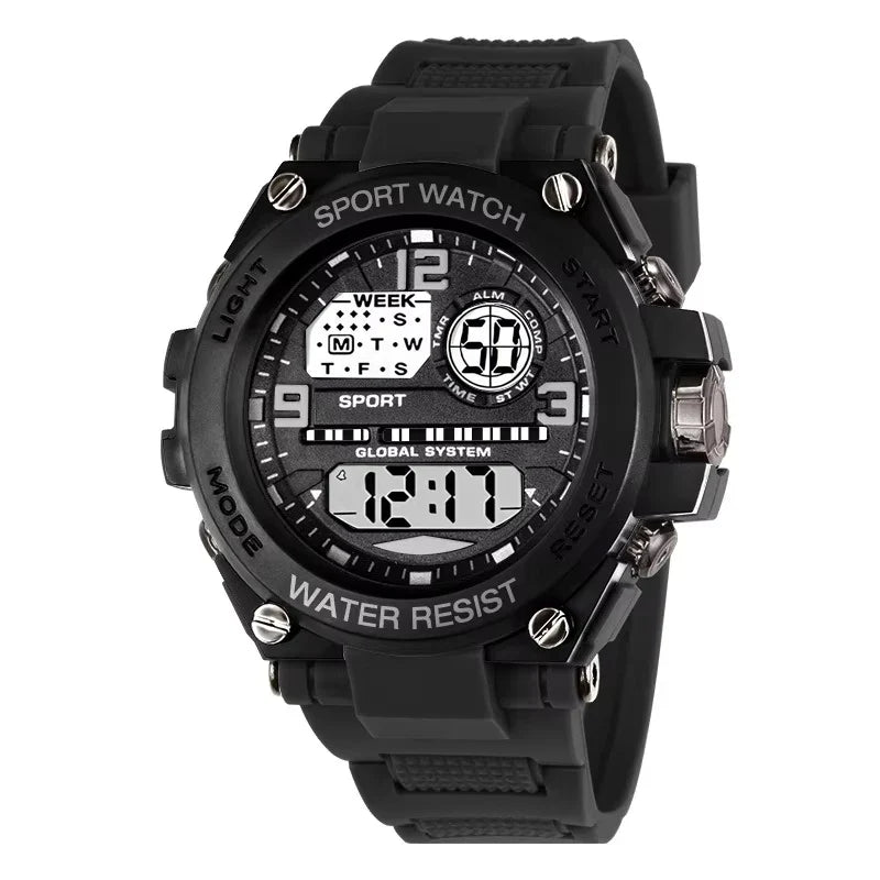 Unisex Outdoor Sports Digital Watch Big Dial LED Alarm 1237 Sport Watch for Men And Women
