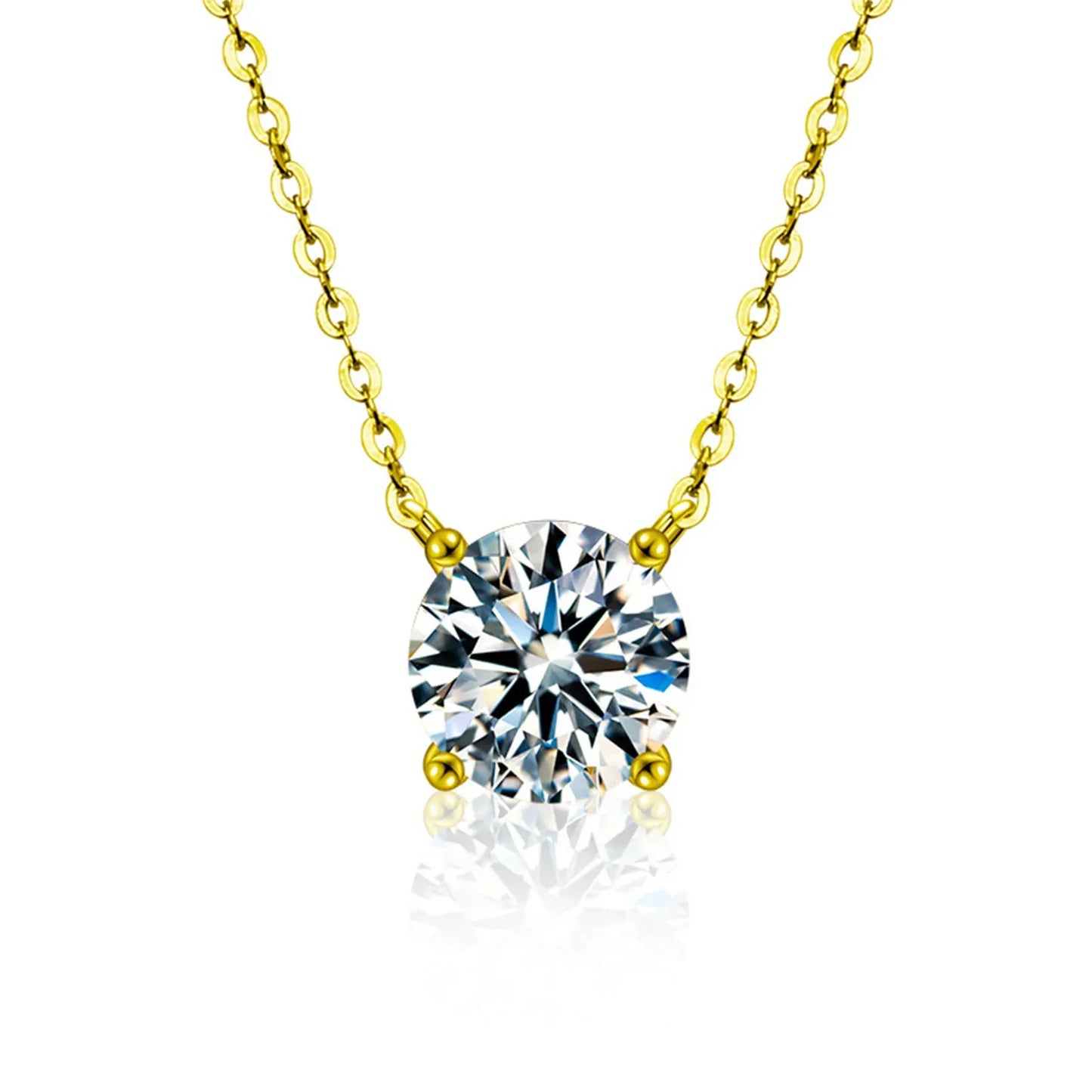 925 Sterling Silver 18k Gold Plated Necklace Versatile Single Sparkling Zircon Clavicle Chain for Women Wedding Jewelry
