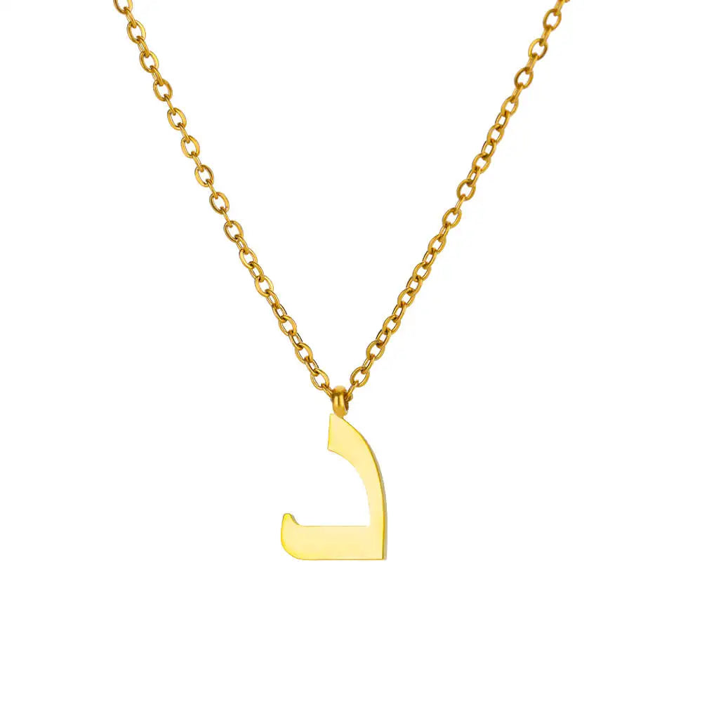 Arabic Letter Name Pendant Necklace For Women Stainless Steel Inital Chain Choker Collar Necklace 2024 Wedding Jewelry bijoux