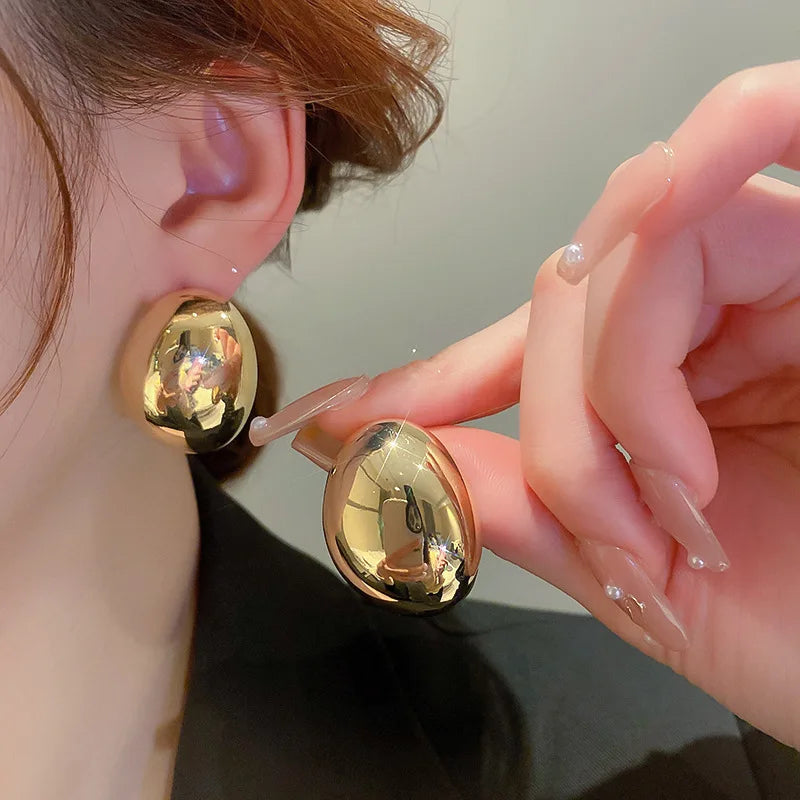 Minimalism Personality Metal Drop Earrings for Women Leaf Round Water Droplet Butterfly Twist Metal Earrings Geometry Jewelry
