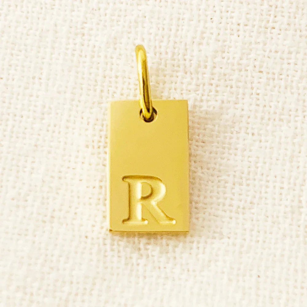 SUNIBI Alphabet Charm Pendant for Necklaces Stainless Steel Jewelry DIY Engraved Lettering Accessories Women's Fashion Jewelry