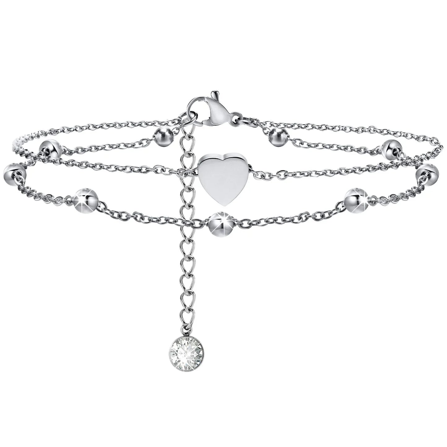 Snake Chain Anklet for Women Girls Adjustable Summer Beach Chain Anklet Bracelet Mother's Day Gifts Stainless Steel Not Allergic