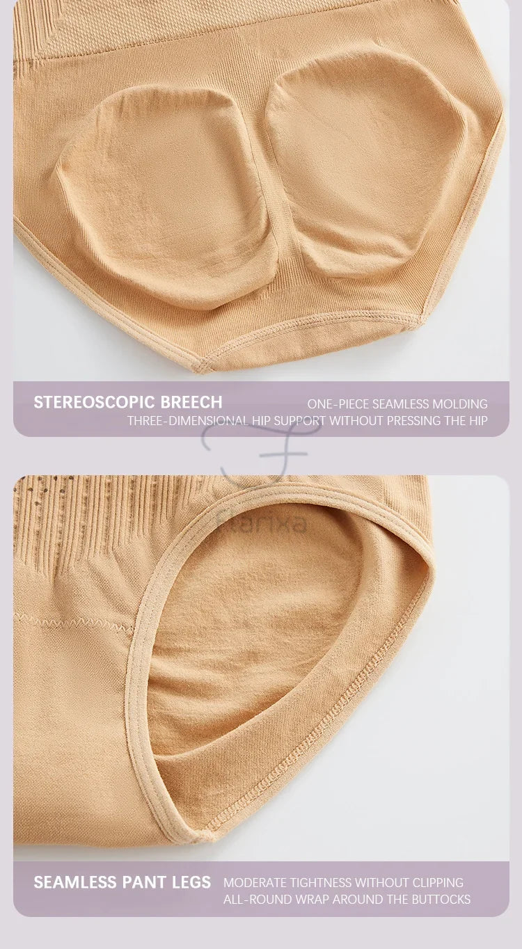 Flarixa High Waist Seamless Shaping Briefs Slimming Panties Women Faja Postpartum Abdominal Pants Body Shaper Underwear Slimmer