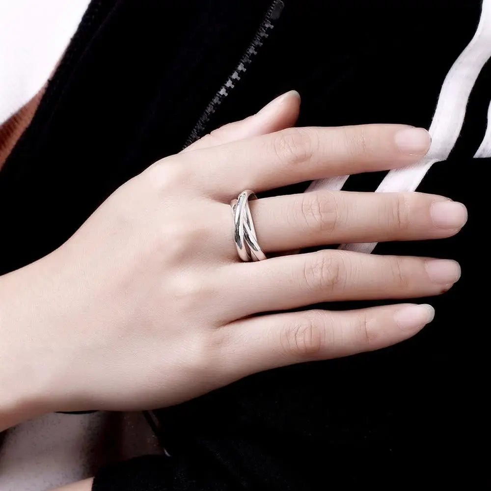 925 Sterling Silver Three Round Woman Rings Fine Jewelry Wholesale Trending Products Offers With ALIZERO Jewellery