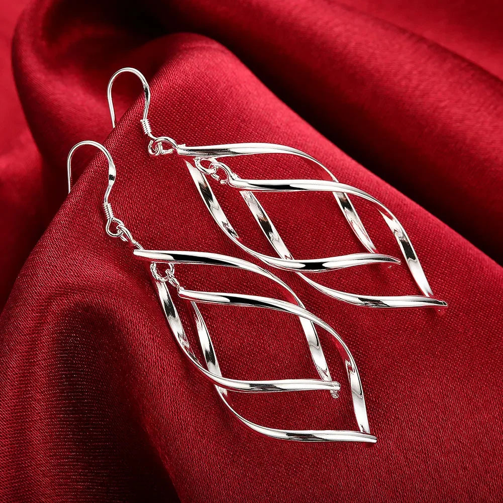Top Quality 925 Sterling Silver Earrings Simple Round Circle Hoop Earrings For Woman Fashion Wedding Engagement Charm Jewelry