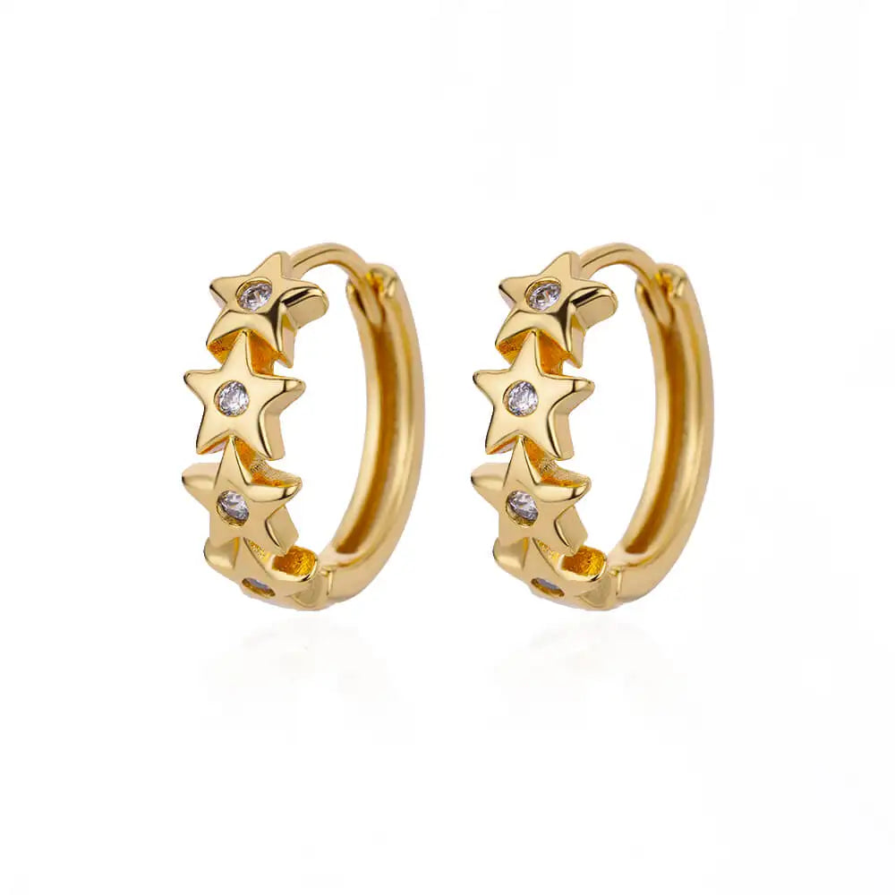 Rainbow Zircon Earring for Women Stainless Steel Hoop Earring 2024 New Trending Luxury Aesthetic Accesorios Jewelry aretes mujer