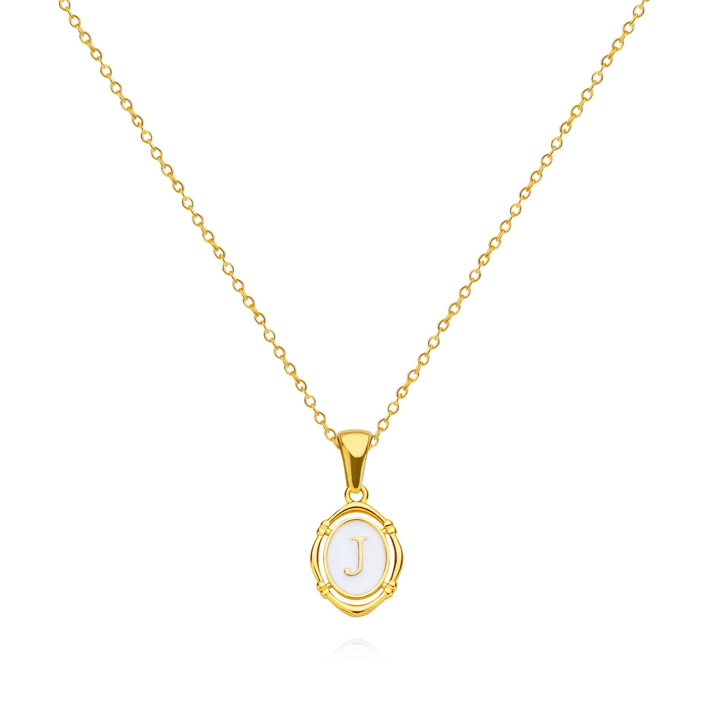 A-Z Letter Initial Enamel Necklace For Women Gold Color Stainless Steel Chain Exquisite Pendant Necklace Fashion Jewelry Gift