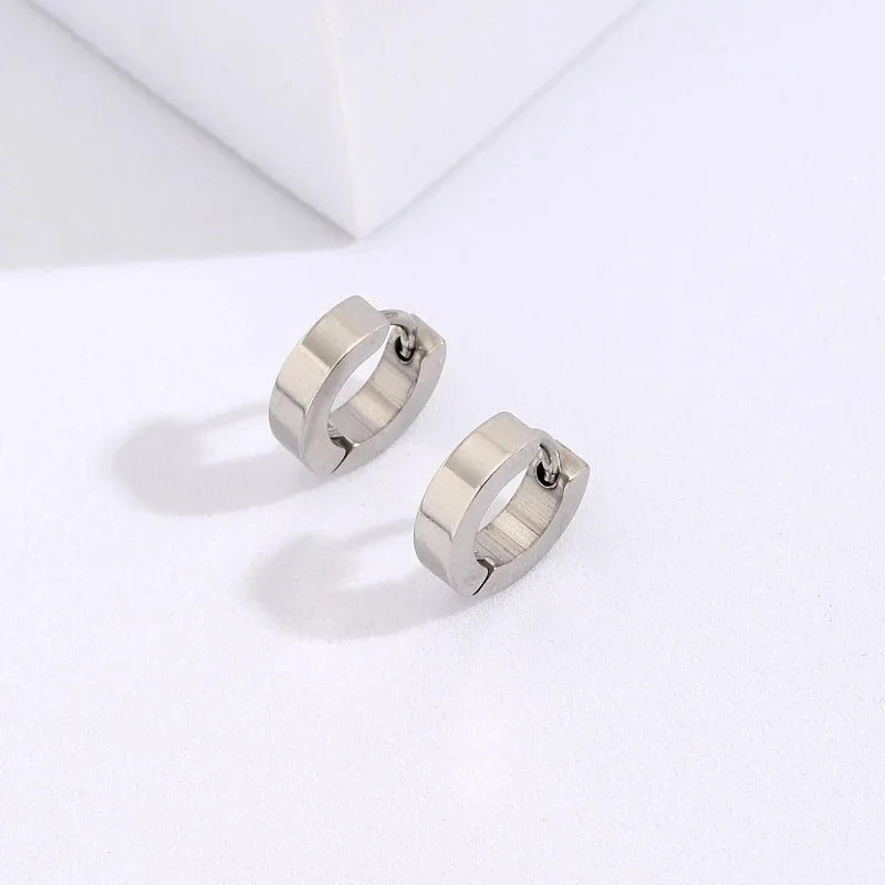 Fashion Trend Hip Hop Cool Stainless Steel Square Stud Earrings Simple Design Of Street Leisure Chic High-grade Jewelry