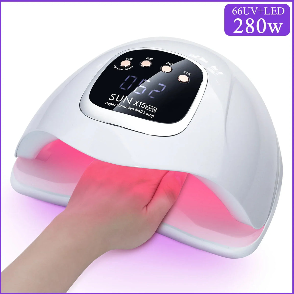 SUN X15 MAX High-Power Nail Drying Lamp For Gel Nails 280W 66LEDS Gel Polish Drying Machine With Auto Sensor UV LED Nail Lamp