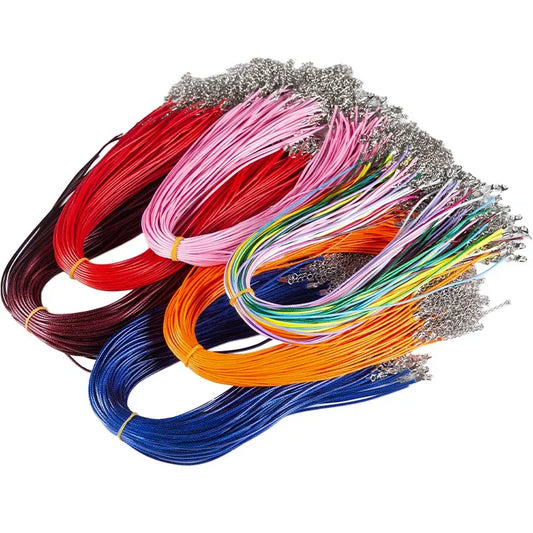 100Pcs Colorful Wax Leather Snake Necklace Women Men Cord String Rope Wire Extender Chain For Jewelry Making Bulk Wholesale