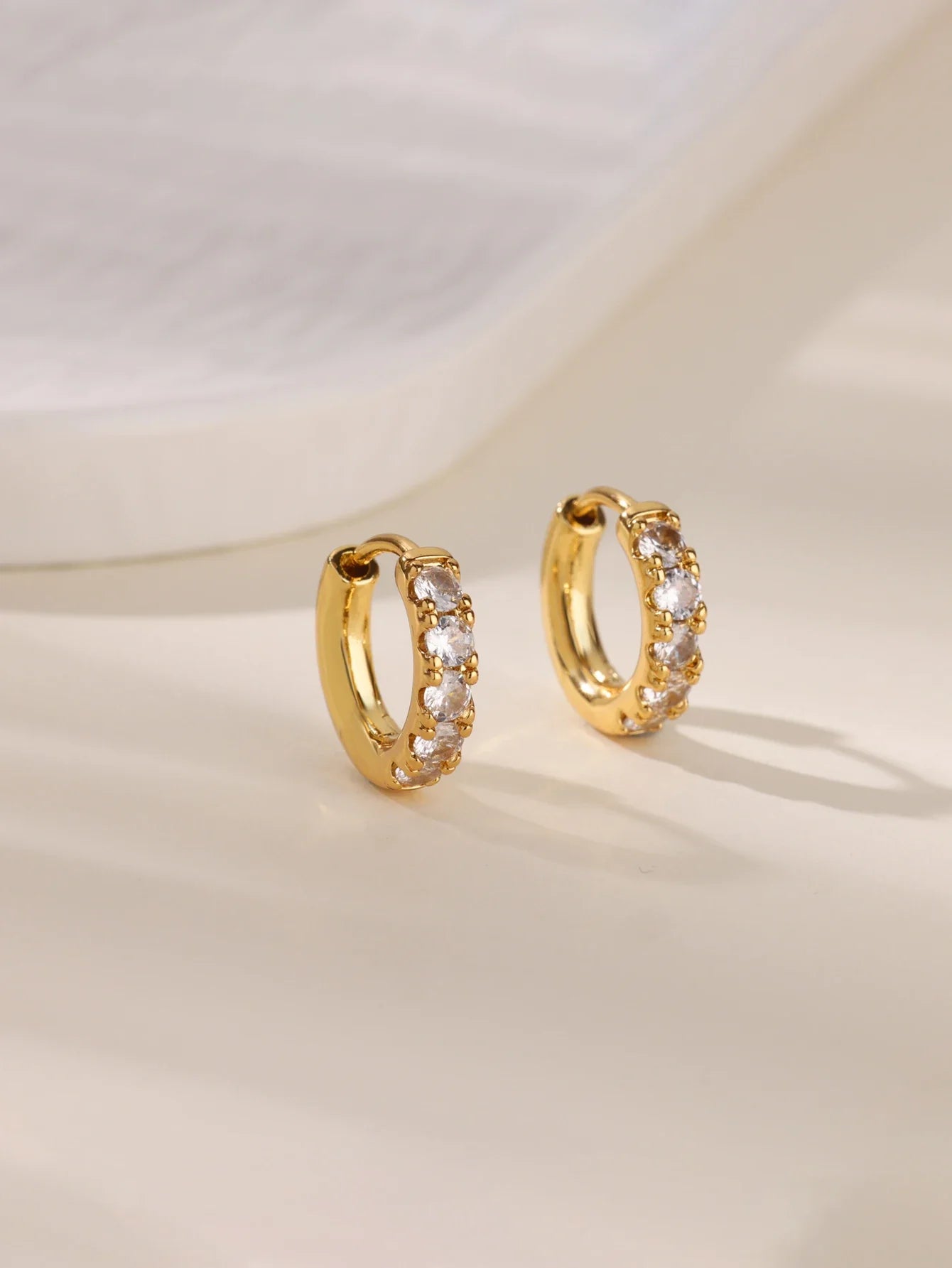 Cubic Zirconia U Shape Stud Earrings For Women Stainless Steel Geometric Earrings Jewelry Wedding Birthday Gift