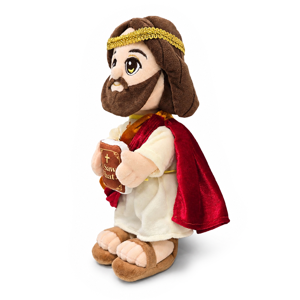 Jesus Plush Toy with “I Saw That” Book, 12" Christian Stuffed Doll Religious Gift for Faith and Family