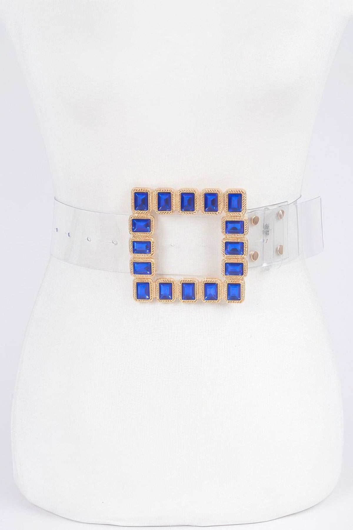Women's Stone Buckle Faux Leather Belt