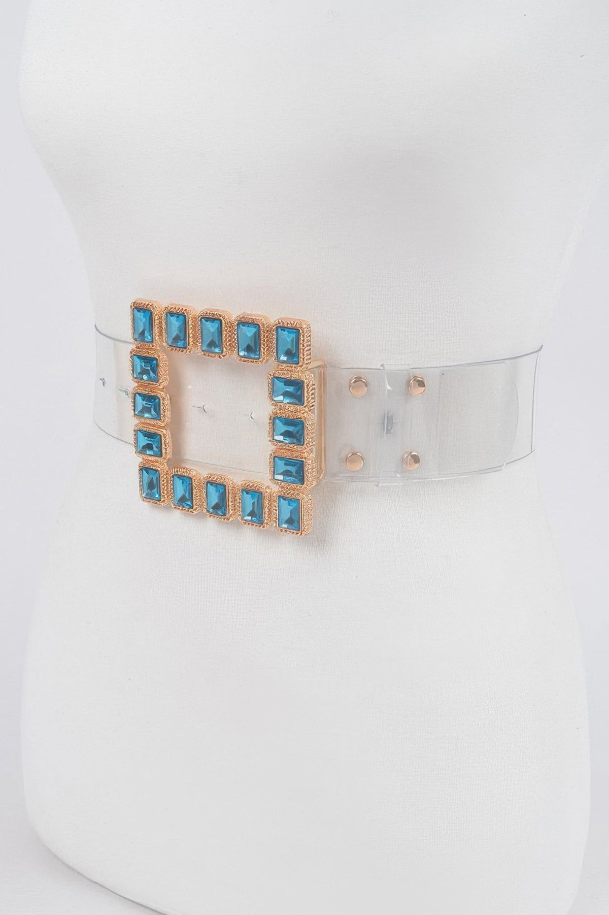 Women's Stone Buckle Faux Leather Belt