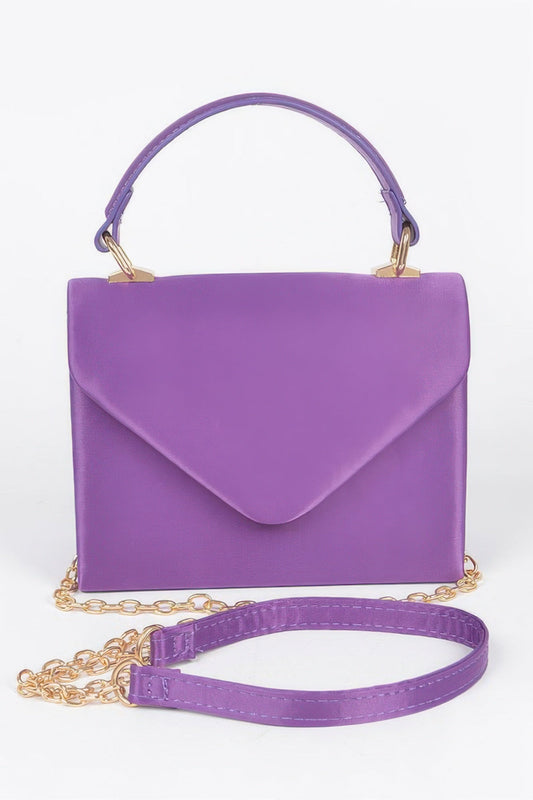 Satin Top Handle Flap Crossbody Bag