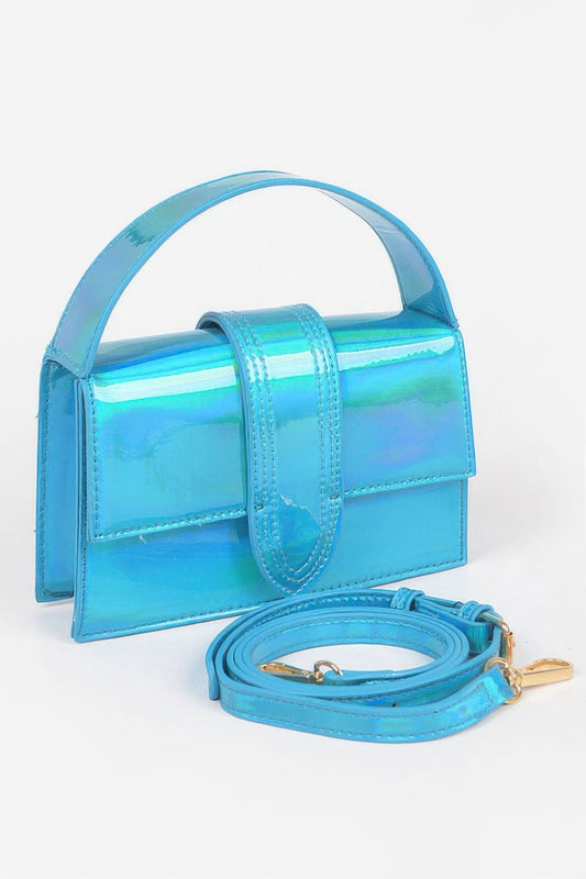 Metallic Top Handle Crossbody Bag