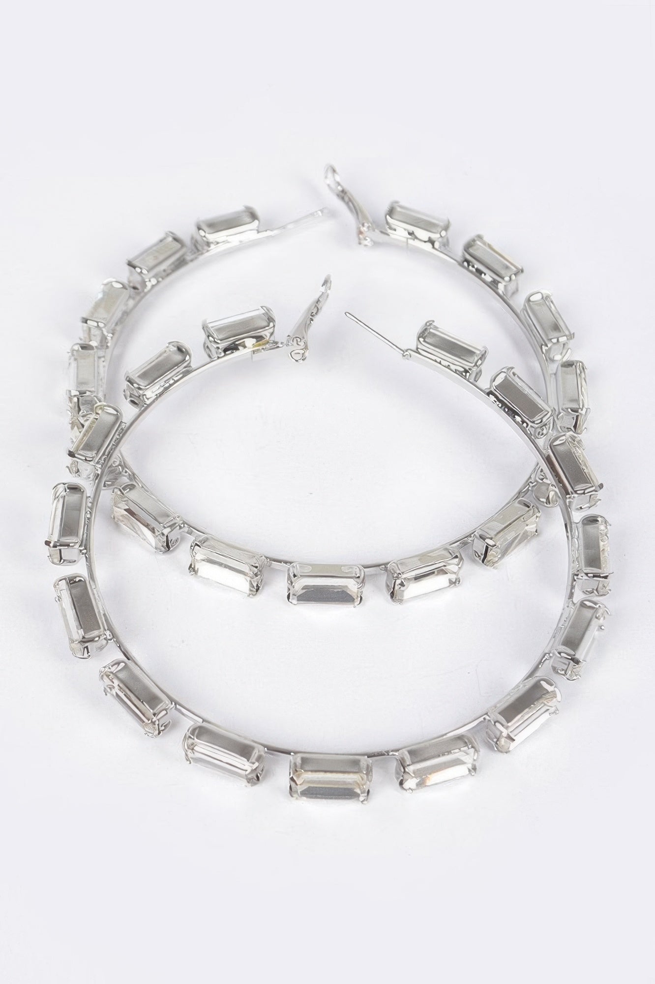 Rectangle Rhinestone Hoop Earring