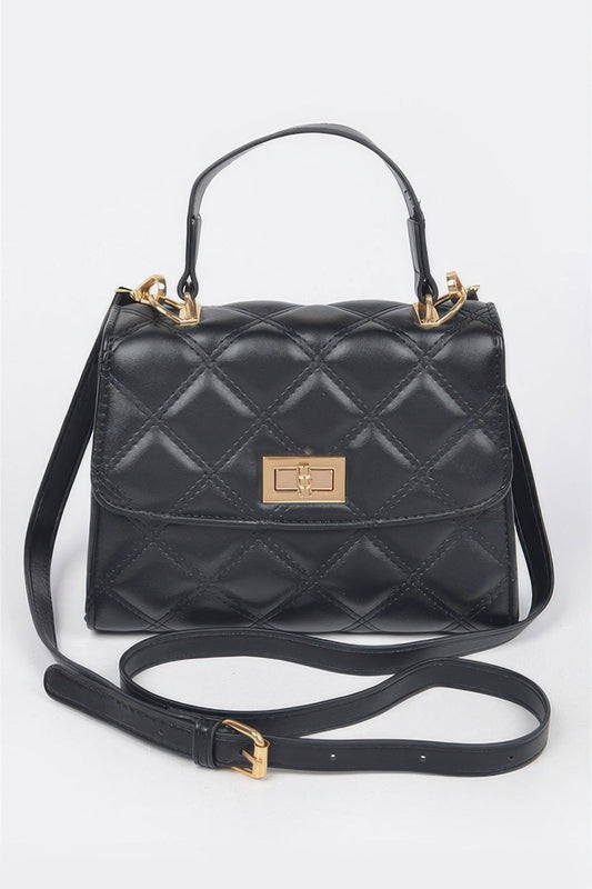 Quilted Top Handle Crossbody Bag