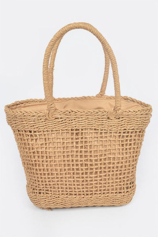 Faux Straw Tote Bag