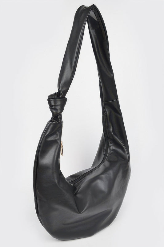 Faux Leather Hobo Bag