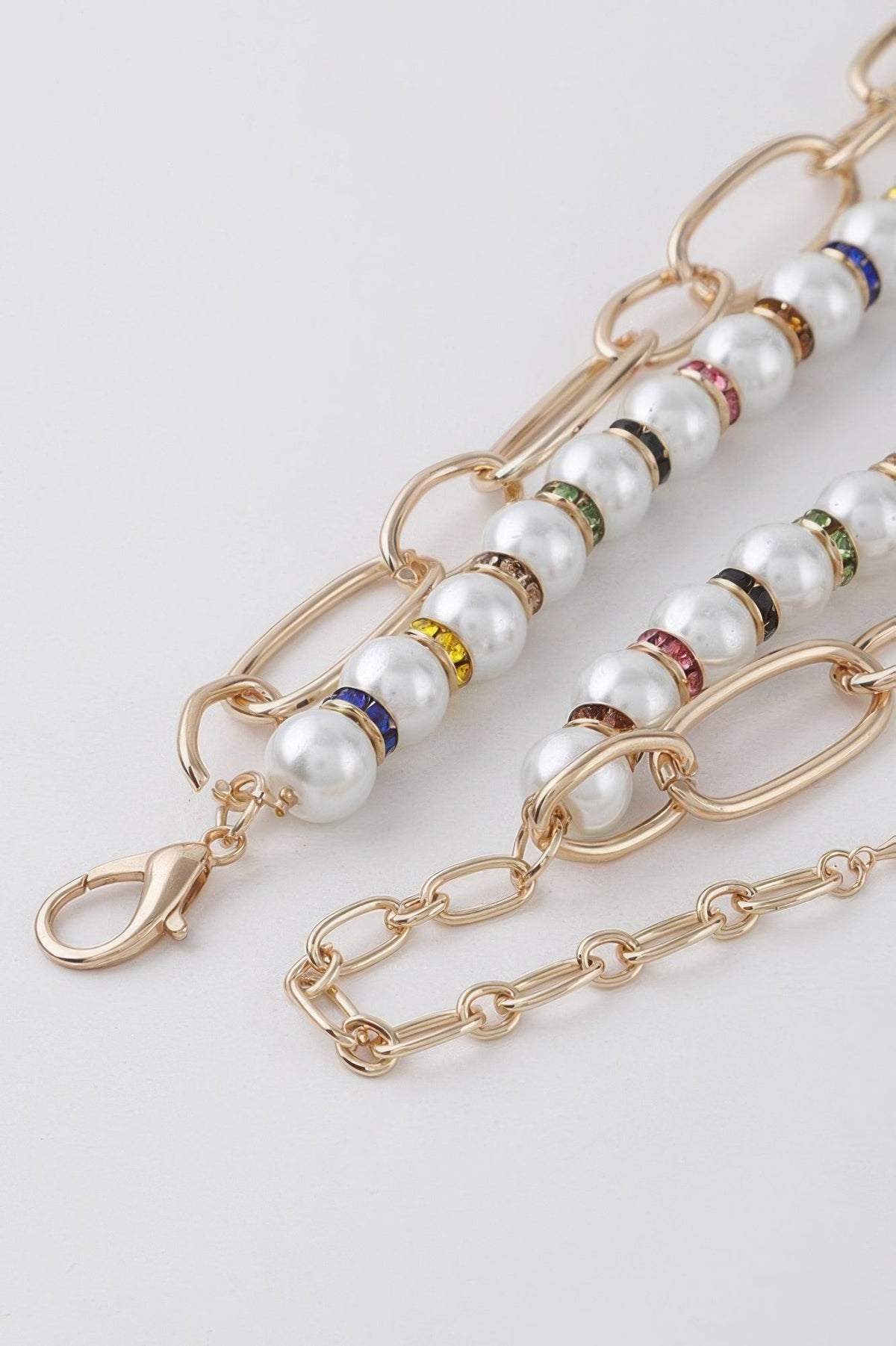 Women's Double Layered Pearl N Chain Necklace BYMANYC ® New York CONTEMPORARY VIBRANT MODERN FASHION - New Collection