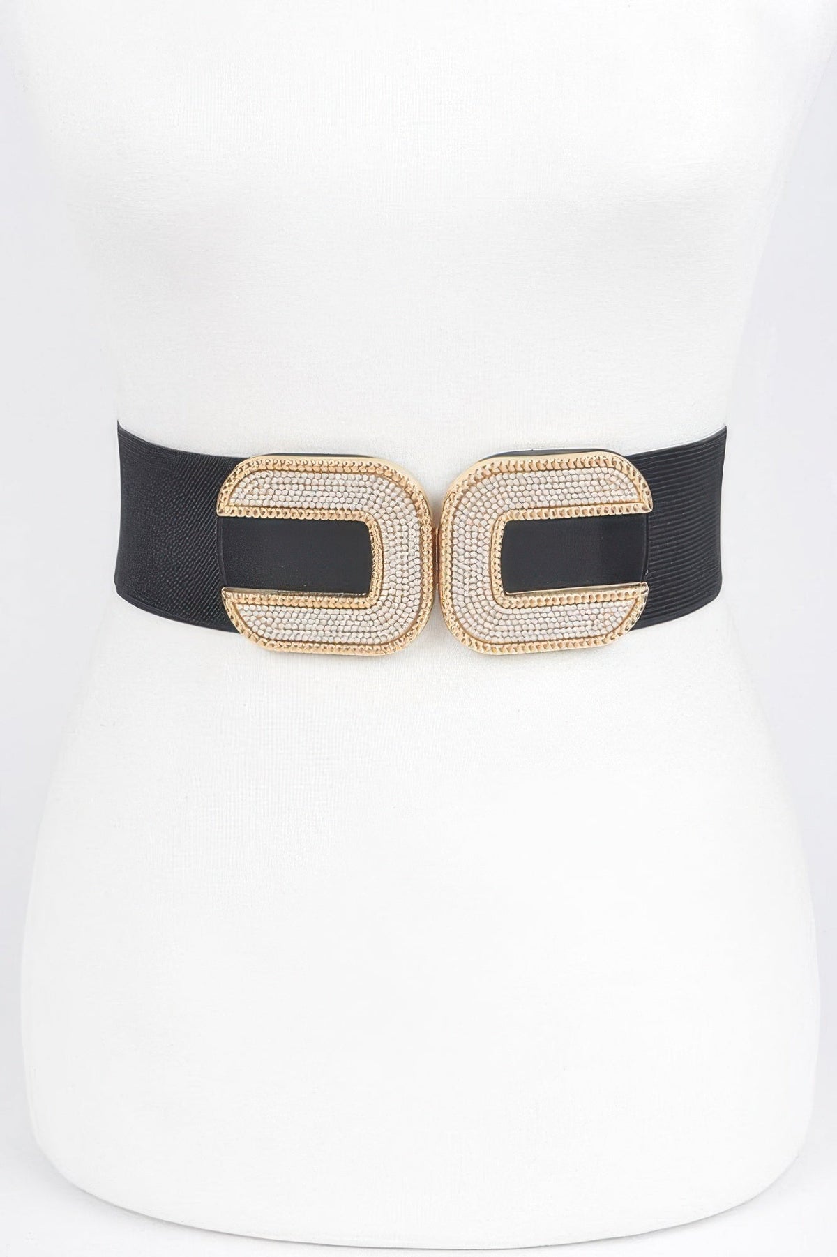 WOMEN'S BELT ASTOR Rhinestone Buckle Stretch BYMANYC ® New York