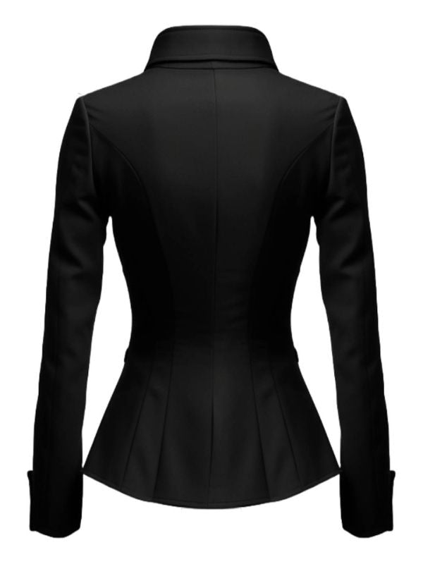 Women Black Cotton Coat - Cotton Coat